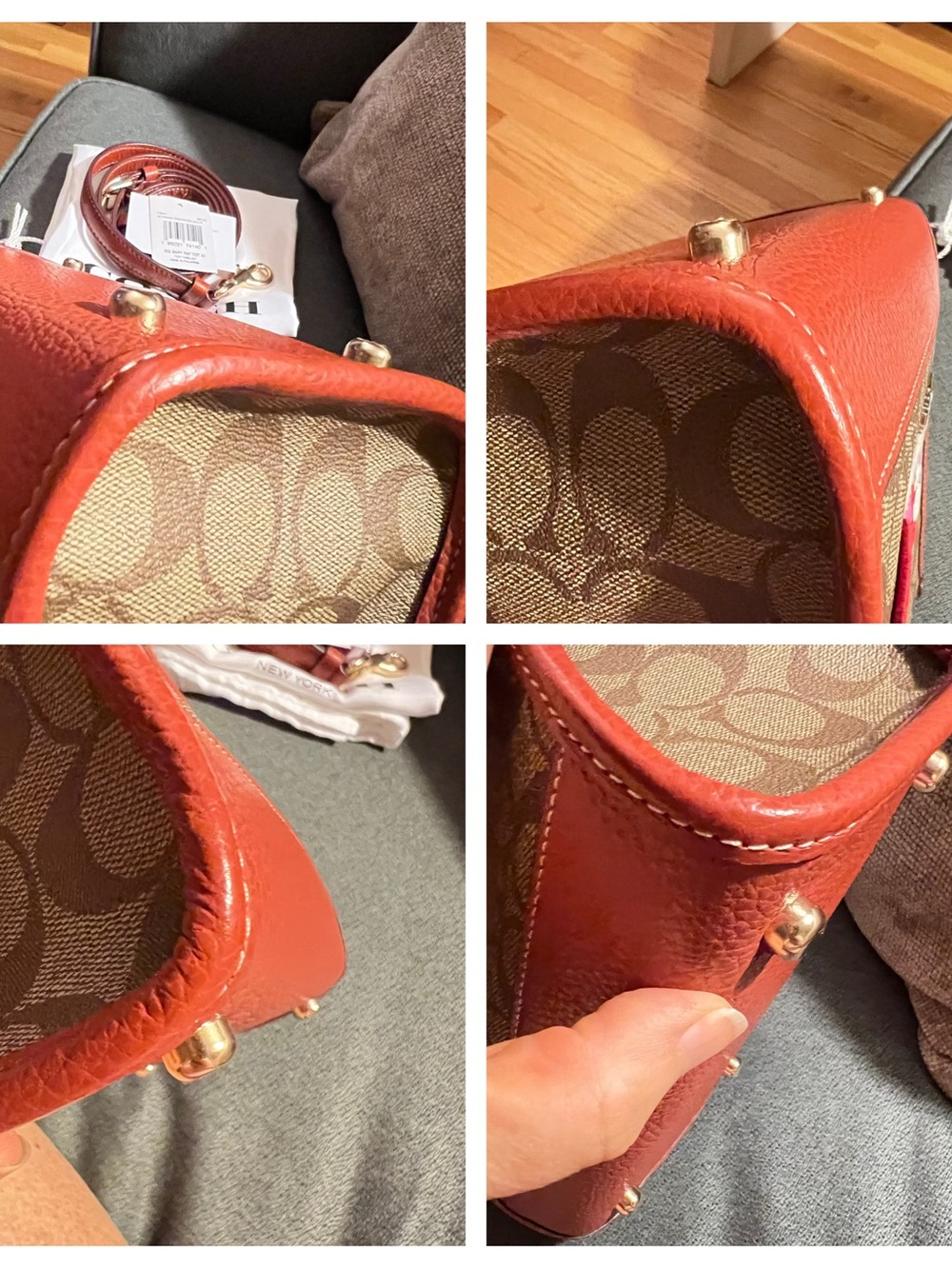 Coach x CE851 Signature Khaki/Redwood Multi Snoopy Patch Tote 22 - Picture 15 of 15
